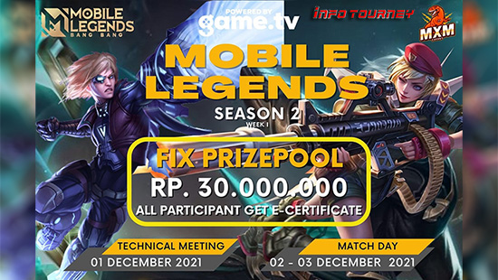 turnamen ml mlbb mole mobile legends desember 2021 king of mlbb x mxm esport season 2 week 1 logo