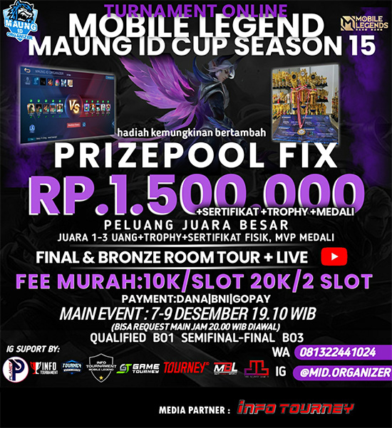 turnamen ml mlbb mole mobile legends desember 2021 maung id cup season 15 poster