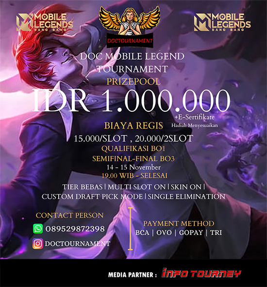 turnamen ml mlbb mole mobile legends november 2021 doctournament 1 poster