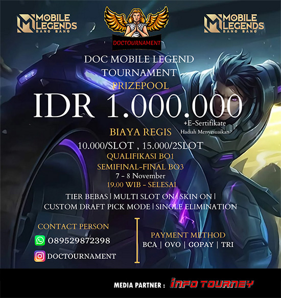 turnamen ml mlbb mole mobile legends november 2021 doctournament poster