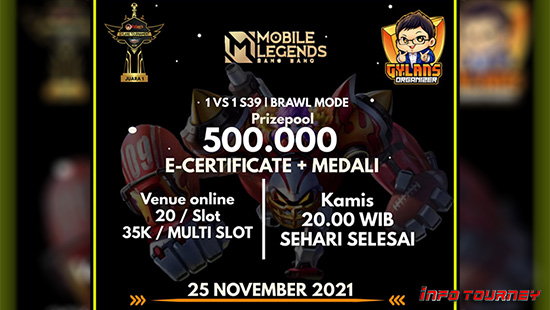 turnamen ml mlbb mole mobile legends november 2021 gylans 1vs1 season 39 logo