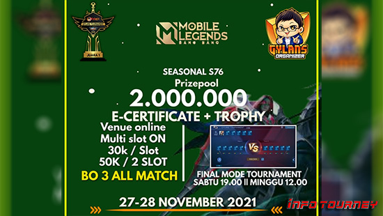 turnamen ml mlbb mole mobile legends november 2021 gylans organizer season 76 logo