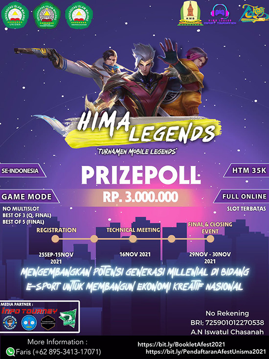 turnamen ml mlbb mole mobile legends november 2021 hima legends poster