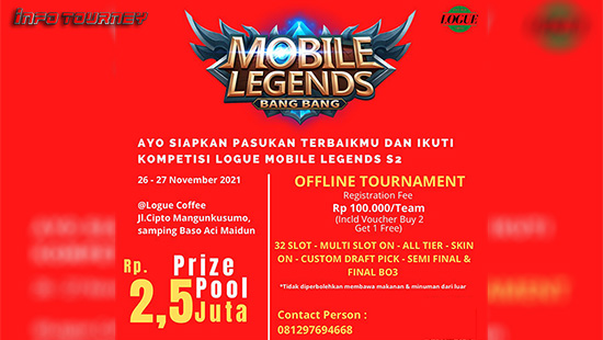turnamen ml mlbb mole mobile legends november 2021 logue coffee season 2 logo