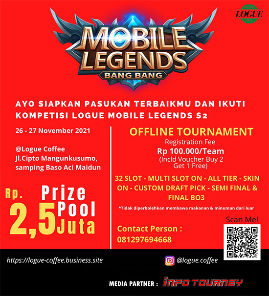 turnamen ml mlbb mole mobile legends november 2021 logue coffee season 2 poster