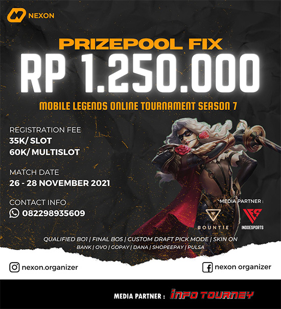 turnamen ml mlbb mole mobile legends november 2021 nexon season 7 poster