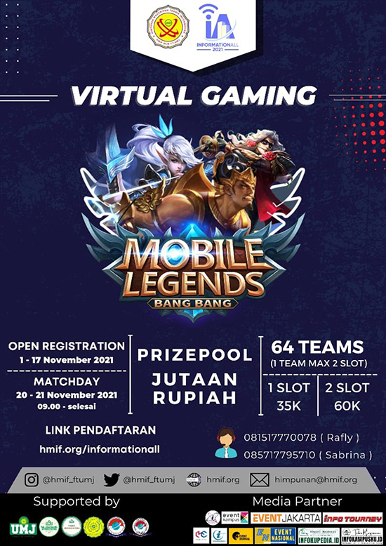 turnamen ml mlbb mole mobile legends november 2021 virtual gaming 6 poster