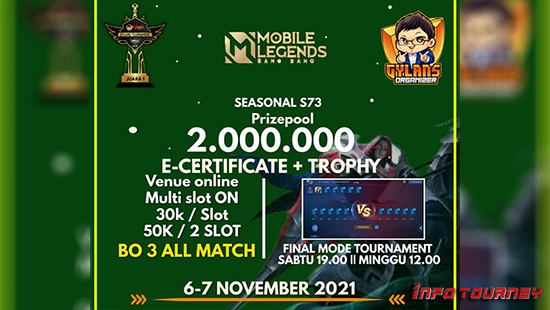turnamen ml mlbb mole mobile legends november 2021 gylans organizer season 73 logo