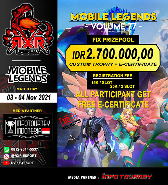 turnamen ml mlbb mole mobile legends november 2021 rxr season 77 week 1 poster