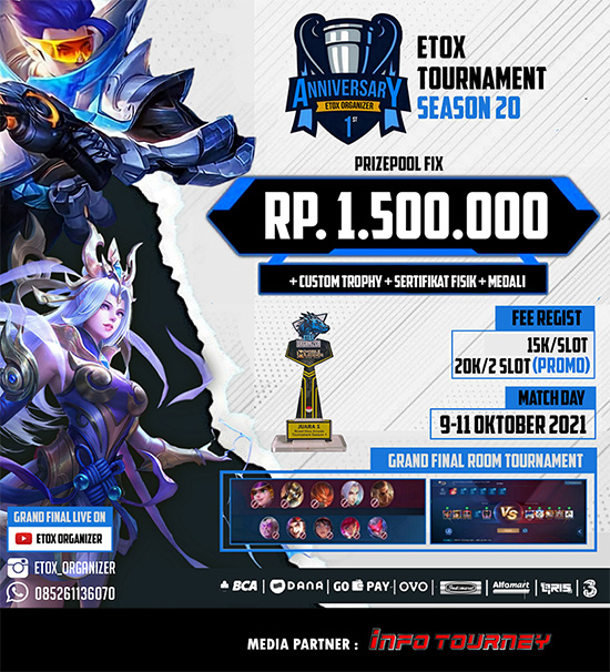 turnamen ml mlbb mole mobile legends oktober 2021 etox organizer season 20 poster