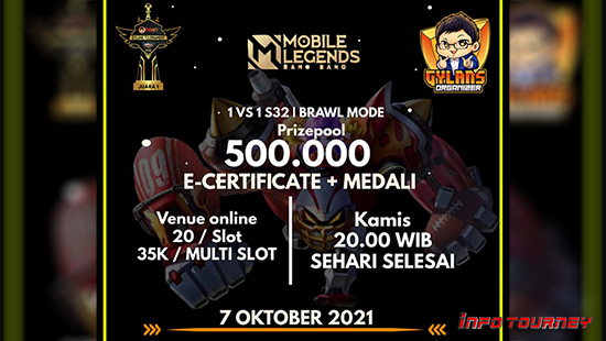 turnamen ml mlbb mole mobile legends oktober 2021 gylans 1vs1 season 32 logo