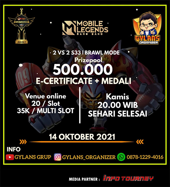 turnamen ml mlbb mole mobile legends oktober 2021 gylans 1vs1 season 33 poster