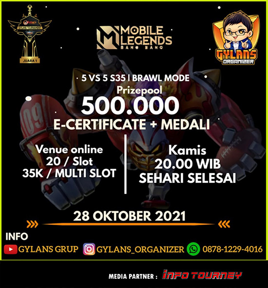 turnamen ml mlbb mole mobile legends oktober 2021 gylans 5vs5 season 35 poster