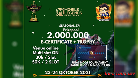 turnamen ml mlbb mole mobile legends oktober 2021 gylans season 71 logo