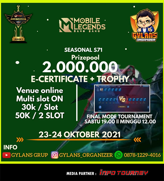 turnamen ml mlbb mole mobile legends oktober 2021 gylans season 71 poster