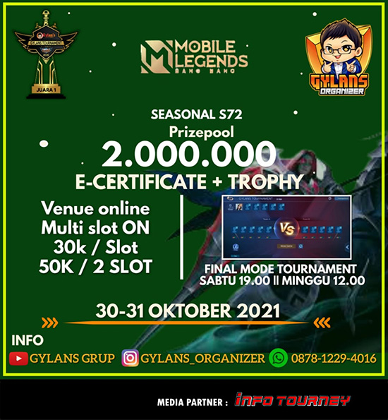 turnamen ml mlbb mole mobile legends oktober 2021 gylans season 72 poster