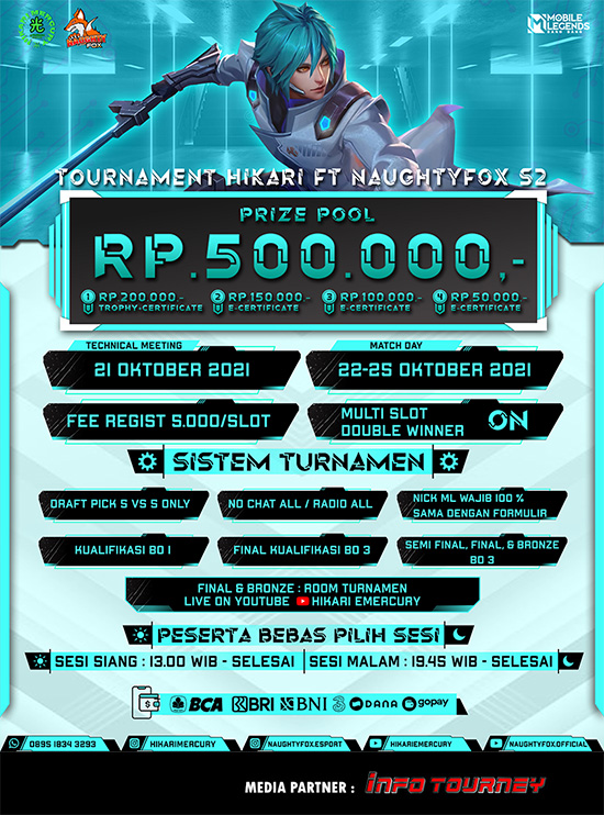 turnamen ml mlbb mole mobile legends oktober 2021 hikari ft naughtyfox season 2 poster