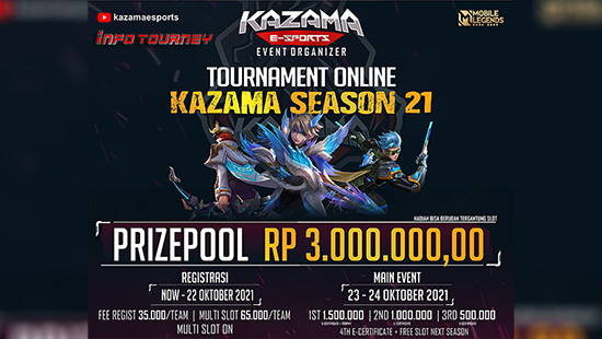 turnamen ml mlbb mole mobile legends oktober 2021 kazama season 21 logo