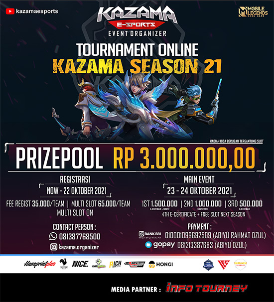 turnamen ml mlbb mole mobile legends oktober 2021 kazama season 21 poster