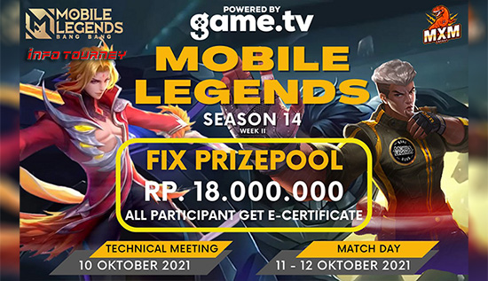 turnamen ml mlbb mole mobile legends oktober 2021 king of mlbb x mxm esport season 14 week 2 logo