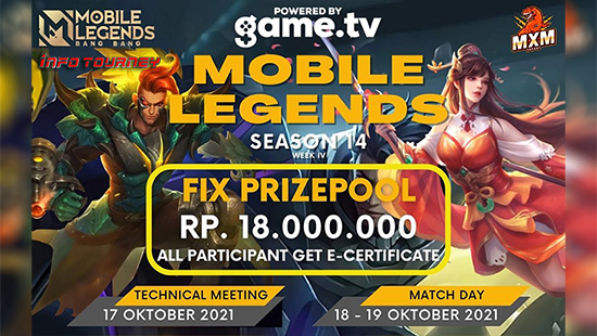 turnamen ml mlbb mole mobile legends oktober 2021 king of mlbb x mxm esport season 14 week 4 logo