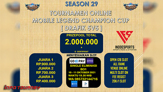 turnamen ml mlbb mole mobile legends oktober 2021 mcc season 29 logo