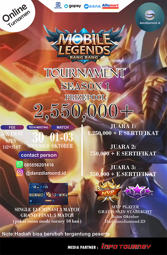 turnamen ml mlbb mole mobile legends oktober 2021 danz diamond id season 1 poster
