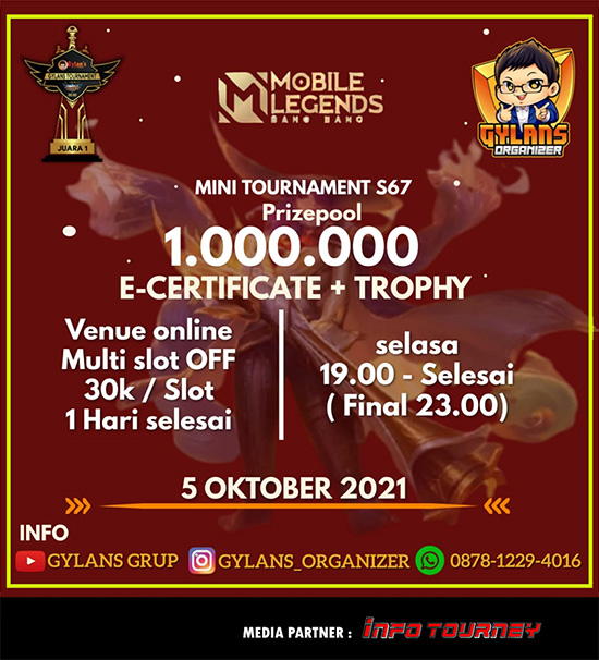 turnamen ml mlbb mole mobile legends oktober 2021 gylans mini season 67 poster