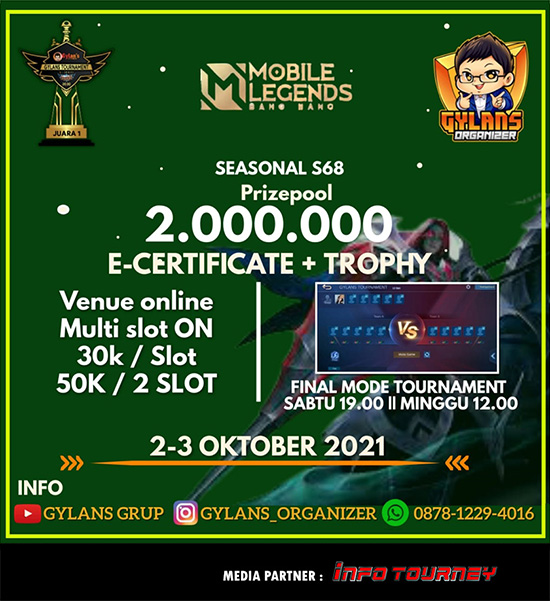 turnamen ml mlbb mole mobile legends oktober 2021 gylans season 68 poster