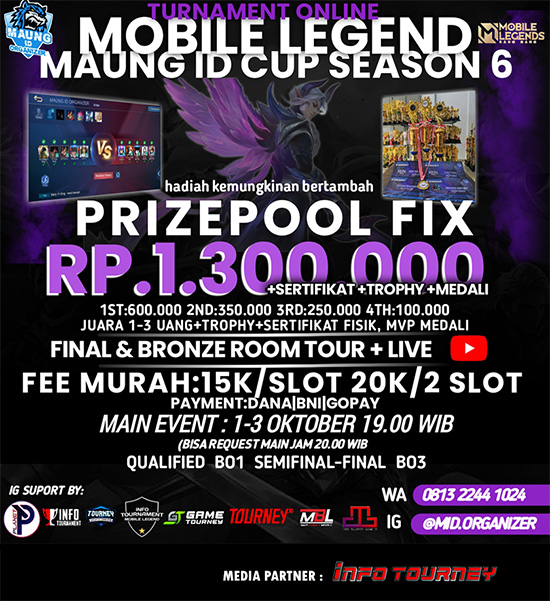 turnamen ml mlbb mole mobile legends oktober 2021 maung id cup season 6 poster