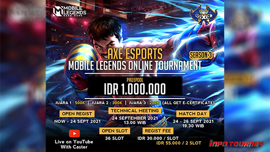 turnamen ml mlbb mole mobile legends september 2021 axe esports season 3 logo