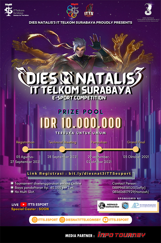 turnamen ml mlbb mole mobile legends september 2021 dies natalais 3 itts esport poster