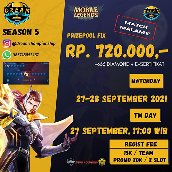 turnamen ml mlbb mole mobile legends september 2021 dream championship season 5 poster