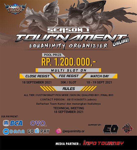 turnamen ml mlbb mole mobile legends september 2021 equanimity organizer season 1 poster