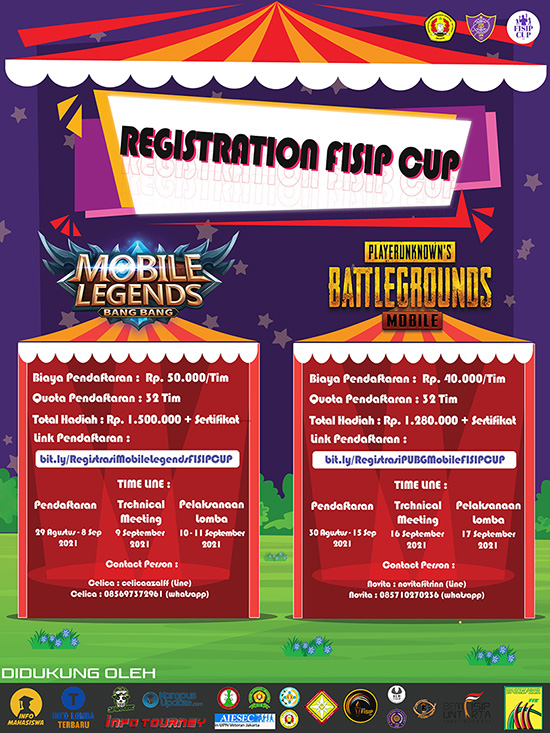 turnamen ml mlbb mole mobile legends september 2021 fisip cup 2021 poster