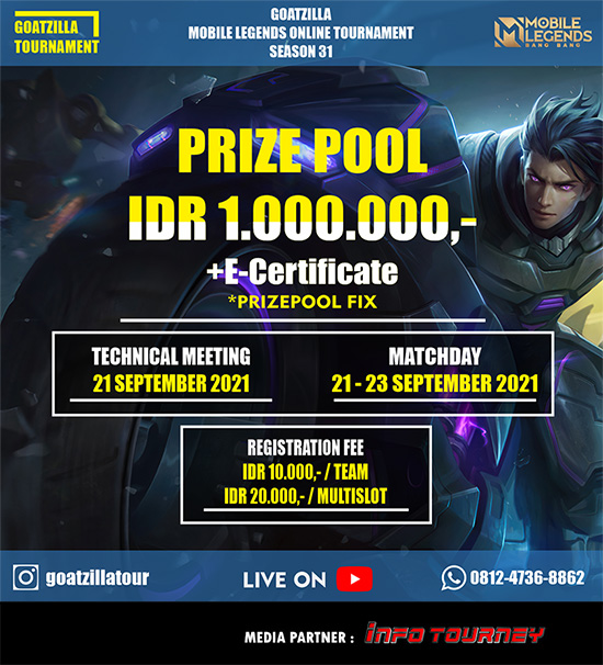 turnamen ml mlbb mole mobile legends september 2021 goatzilla season 31 poster