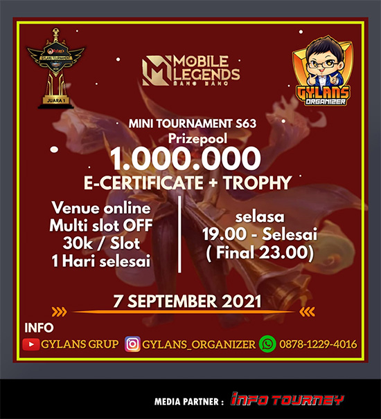 turnamen ml mlbb mole mobile legends september 2021 gylans mini season 63 poster