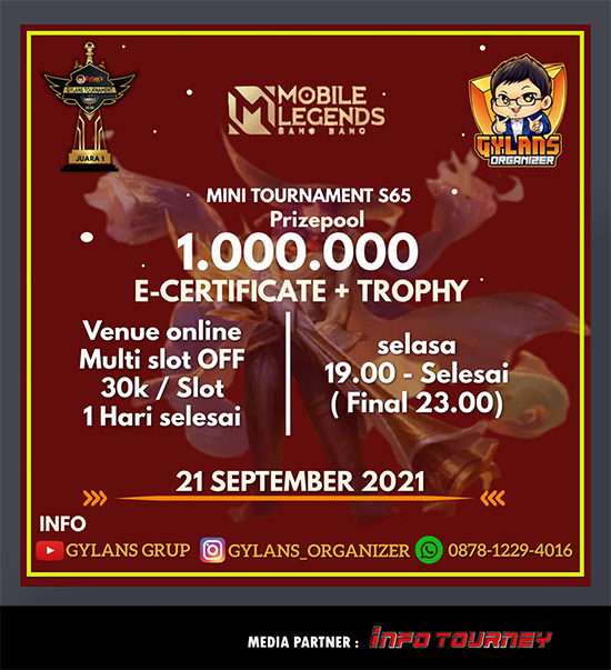 turnamen ml mlbb mole mobile legends september 2021 gylans mini season 65 poster