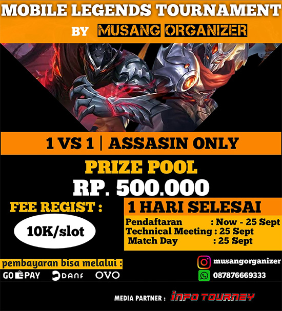 turnamen ml mlbb mole mobile legends september 2021 musang organizer 1vs1 season 1 poster