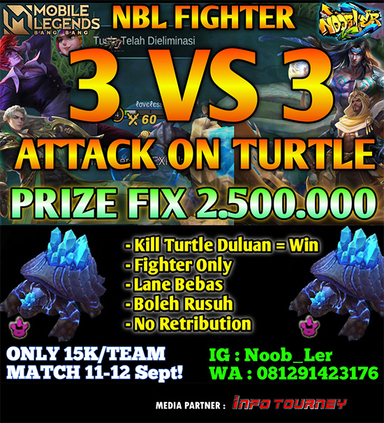 turnamen ml mlbb mole mobile legends september 2021 noobler attack on turtle poster