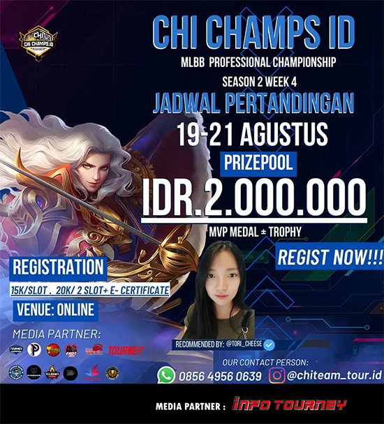 turnamen ml mlbb mole mobile legends agustus 2022 chi champs id season 2 week 4 poster