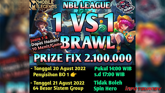 turnamen ml mlbb mole mobile legends agustus 2022 nbl league 1vs1 brawl logo