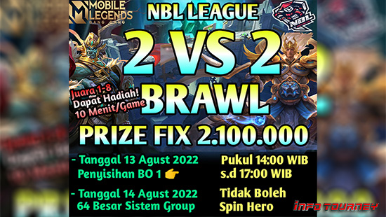 turnamen ml mlbb mole mobile legends agustus 2022 nbl league 2vs2 brawl 2 logo