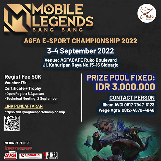 turnamen ml mlbb mole mobile legends september 2022 agfa esport championship poster
