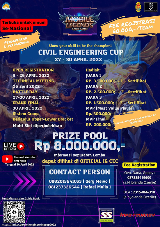 turnamen ml mlbb mole mobile legends april 2022 civil engineering cup 2022 poster 1