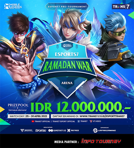 turnamen ml mlbb mole mobile legends april 2022 esports7 ramadan war arena poster