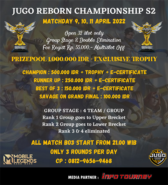 turnamen ml mlbb mole mobile legends april 2022 jugo reborn season 2 poster