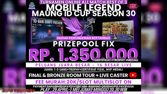 turnamen ml mlbb mole mobile legends april 2022 maung id cup season 30 logo