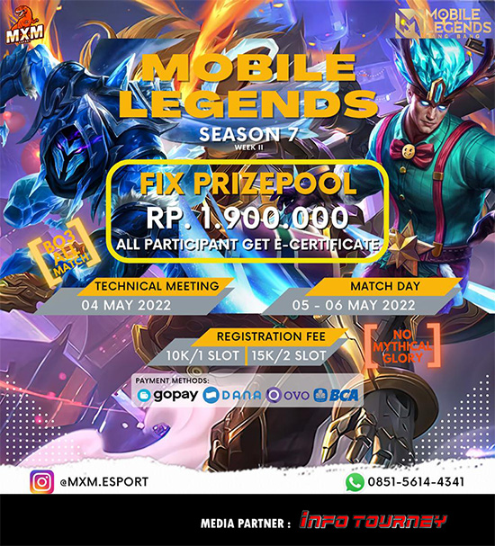 turnamen ml mlbb mole mobile legends mei 2022 mxm esport season 7 week 2 poster 1