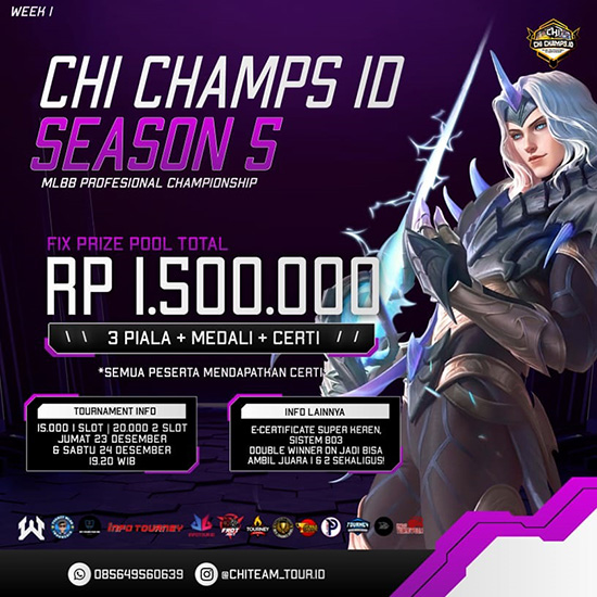 turnamen ml mlbb mole mobile legends desember 2022 chi champs id season 5 poster